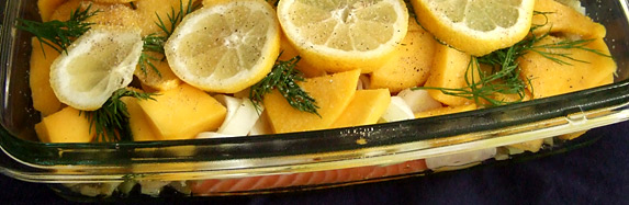 Lachs mit Mango und Fenchel aus dem Backofen