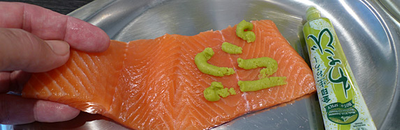 Lachsfilet im Wasabi-Kartoffelspaghettimantel