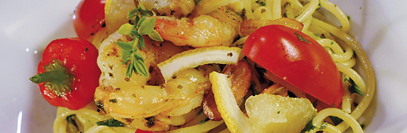 Feurige Spaghetti mit Garnelen