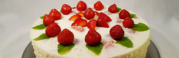 Erdbeertorte mit Joghurt und Kokos