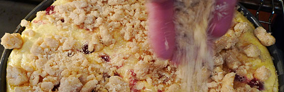 Kirsch-Käsekuchen mit Streuseln