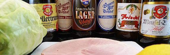 Schinken im Bockbierteig auf süß-saurem Spitzkohlgemüse