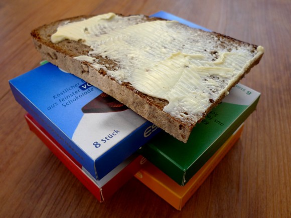Heutzutage gibt es vier Sorten. Butterbrot mit Eszet-Schnitten