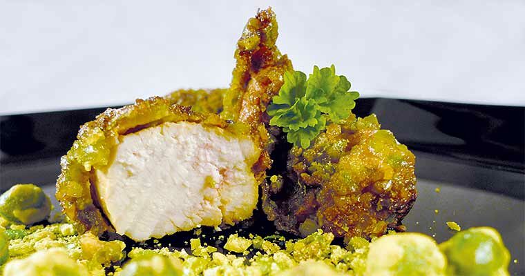 Hähnchenbrust im Wasabi Crunch mit Asia-Gemüse