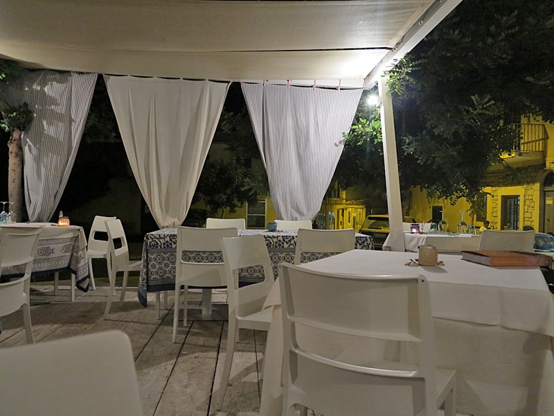 Das Restaurant in Donnalucata