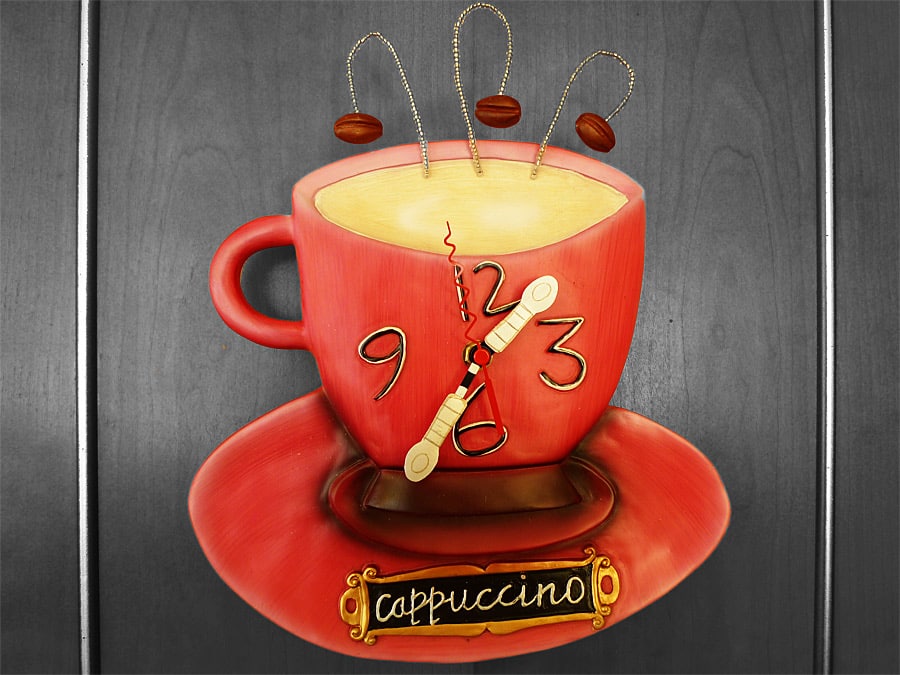 Uhr im Cafe - Kaffeewelt