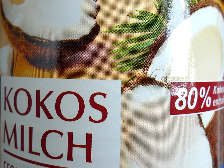 Es gibt unterschiedliche Kokosmilch-Qualitäten zu kaufen. Hier eine 80-Prozentige