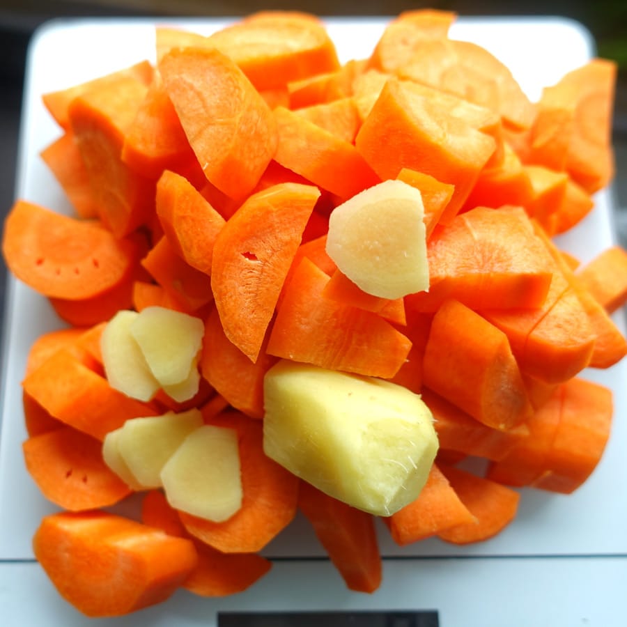Karotten-Ingwer-Gemüse. Vegetarisch. Vegan.