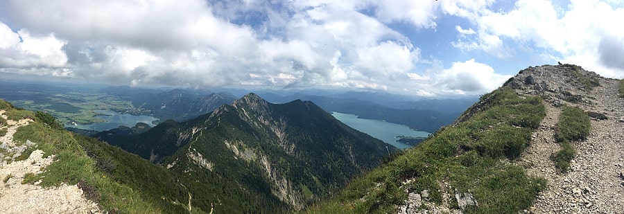 Blick vom Gipfel des Heimgarten in 1.790 Metern Höhe