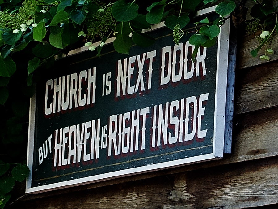 Church is next door, but heaven is right inside