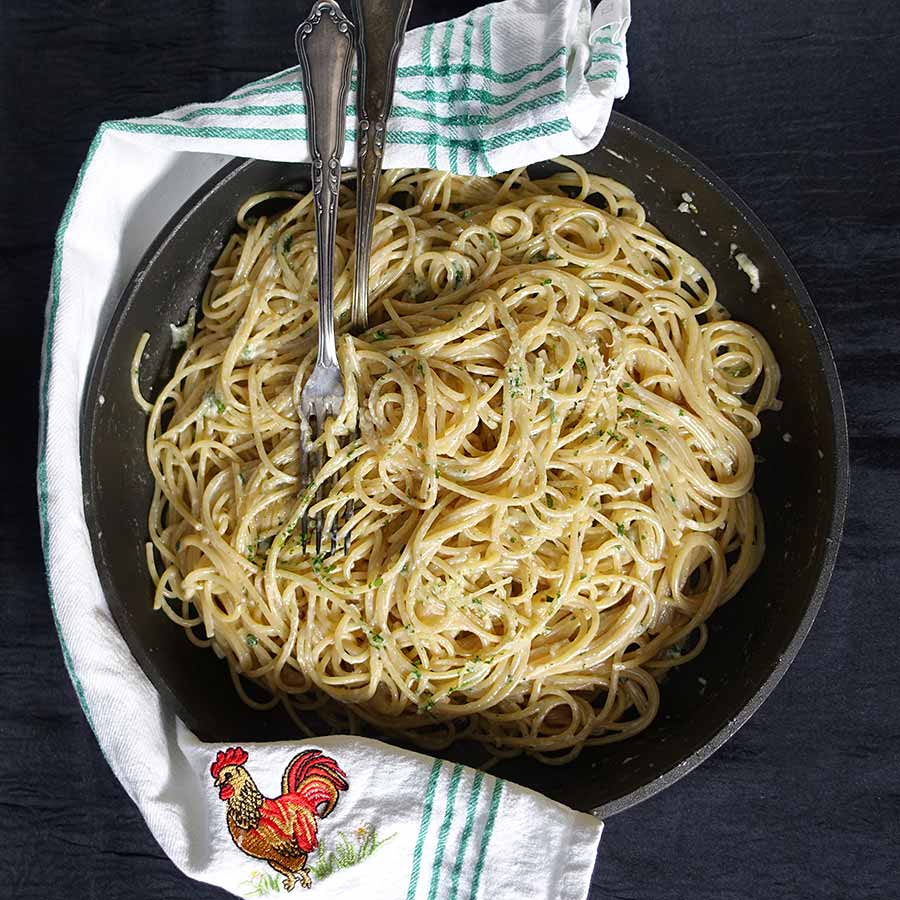 Einfaches Spaghetti-Rezept mit Käsecreme